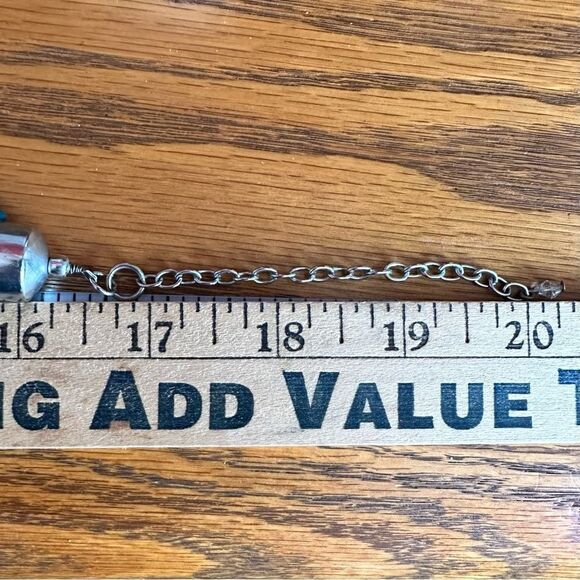 Braided beaded necklace with silver chain handmade - Picture 6 of 6